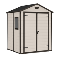 Keter Manor Beige - Garden Shed - With Side Window - 185x152x226 cm