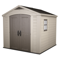 Keter Factor Beige - Garden Shed - With Side Window - 256.5x255x243 cm