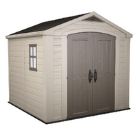 Keter Factor Beige - Garden Shed - With Side Window - 256.5x255x243 cm