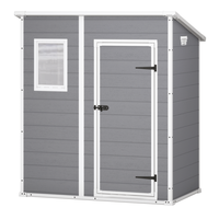 Keter Manor Pent Grey - Garden Shed - With Front Window - 183.5x111x200.5 cm
