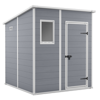 Keter Manor Pent Grey - Garden Shed - With Front Window - 183.5x185x200 cm