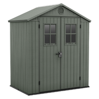 Keter Darwin Green - Garden Shed - with Front Windows - 190x122x221 cm