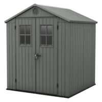 Keter Darwin Green - Garden Shed - with Front Windows - 190x183x221 cm