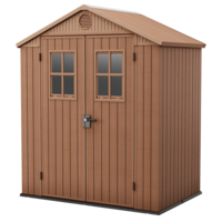 Keter Darwin Brown - Garden Shed - with Front Windows - 190x122x221 cm