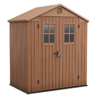 Keter Darwin Brown - Garden Shed - with Front Windows - 190x122x221 cm