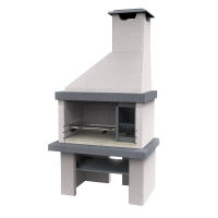 Edilmark Happy - Wood and Charcoal Masonry Barbecue - Hood and Right-side Fire Basket