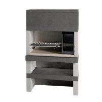 Edilmark KUBO - Masonry barbecue with wood and charcoal - Right fire
