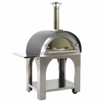 AgriEuro Premium Line Cibus Inox - Forno a legna per pizza da esterno 80x60 - 4 pizze