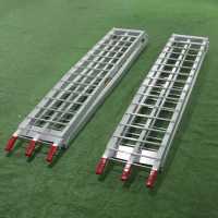 Pair of 310 cm curved loading ramps - folding ramps for ride on mowers, quads etc