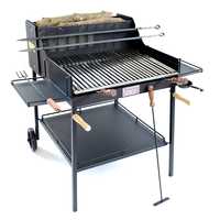 Cruccolini Fuocone Umbria 70x58 Wood-fired Barbecue in Sheet Metal with Stainless Steel Grid