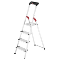 Hailo ProfiStep XXL, 4 steps, 1.46 m - Aluminium stepladder with stand
