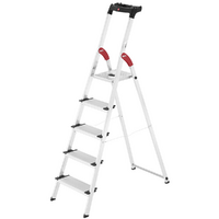 Hailo ProfiStep XXL, 5 steps, 1.68 m - Aluminium stepladder with stand