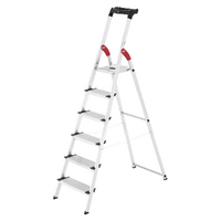 Hailo ProfiStep XXL, 6 steps, 1.90 m - Aluminium Stepladder with Stand