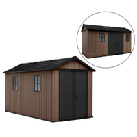 Keter Newton plus 7513/1375 - Garden shed - With double door and windows - 230x413x246 cm