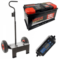 Full kit: Volpi trolley + 100 Ah battery + Awelco Automatic 20 battery charger