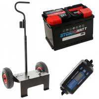 Full kit: Volpi trolley + 100 Ah battery + Awelco Automatic 20 battery charger
