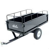 MAXI steel towed tipping trolley for lawn tractor - opening tailgates - 145x71(h 32 cm)