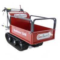 GeoTech tracked power barrow GeoPorter 330E, extendable side panels, 300 kg loading capacity