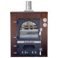 AgriEuro Top-Line Medius 60 Deluxe INC Inox - Built-in Wood-fired Steel Oven - Copper Enamel