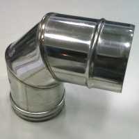 Stainless steel exhaust pipe extension 90 degrees - Ø 13 cm - for wood fired ovens