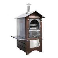 AgriEuro Top-Line Magnus 80 Deluxe EXT Inox - Outdoor Wood-fired Steel Oven - Copper Enamel