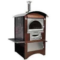 AgriEuro Top-Line Maximus 80 Deluxe EXT Inox - Outdoor Wood-fired Steel Oven - Copper Enamel