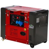 GeoTech Pro DGP8000SE - 6 kW Wheeled Silenced Diesel Power Generator with AVR - DC 5.5 kW Single-phase