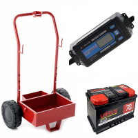 Full kit: metal trolley + 70 Ah battery + Awelco Automatic 20 battery charger