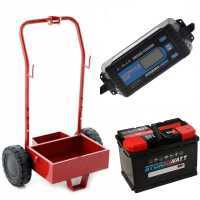 Full kit: metal trolley + 70 Ah battery + Awelco Automatic 20 battery charger