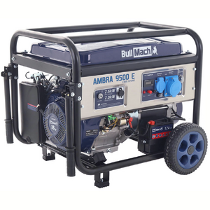 BullMach AMBRA 9500 E - 7.5 kW Wheeled Petrol Power Generator with AVR - DC 7 kW Single-phase