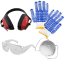Protection kit: gloves, googles, ear defenders, anti-dust mask for free!