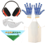 Free protection kit: gloves, goggles, ear muffs, Agrieuro headscarf, apron!