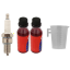 SPARK PLUG, OIL AND MEASURING CUP